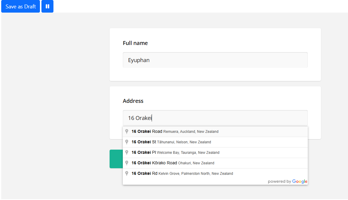 Draftable form with personalised access links